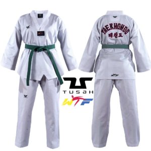 WTF Approved White Collar Uniform Embroidered Back