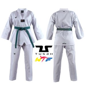 White collar taekwondo uniform