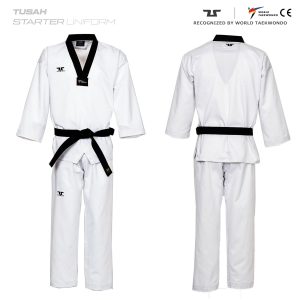 Adults World Taekwondo Black Collar Tusah Taekwondo Range Uniform