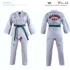 Childrens World Taekwondo Embroidered Back Tusah Uniform
